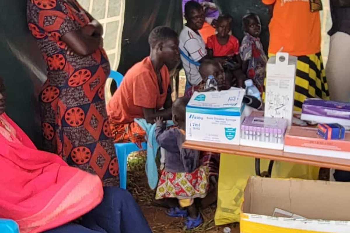 A medical camp providing health screenings